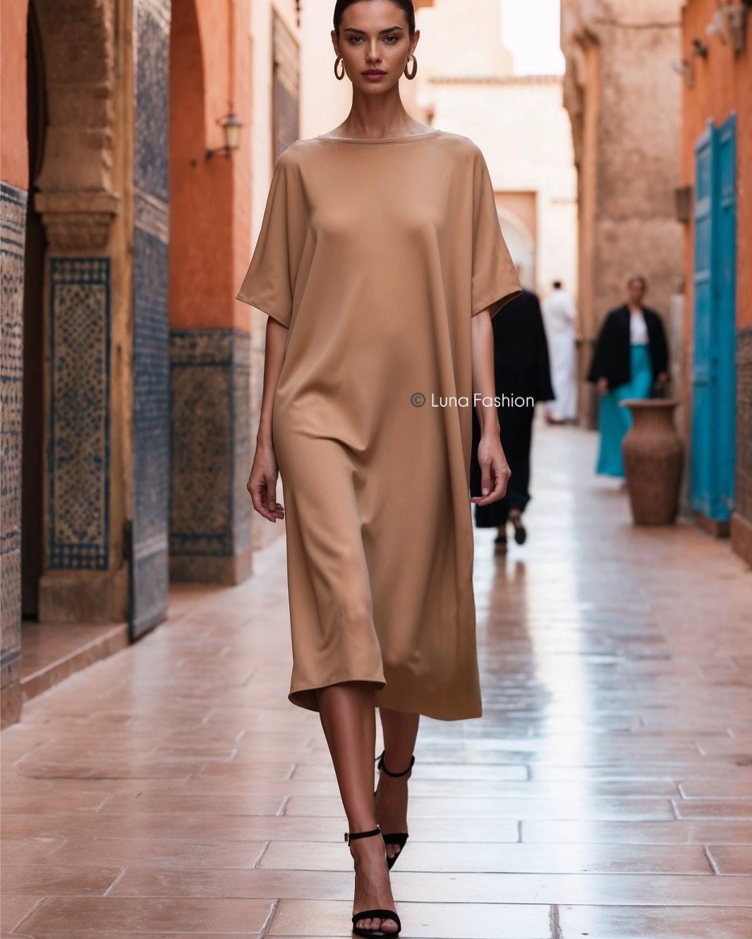 023. Morocco Dress in Camel Beige