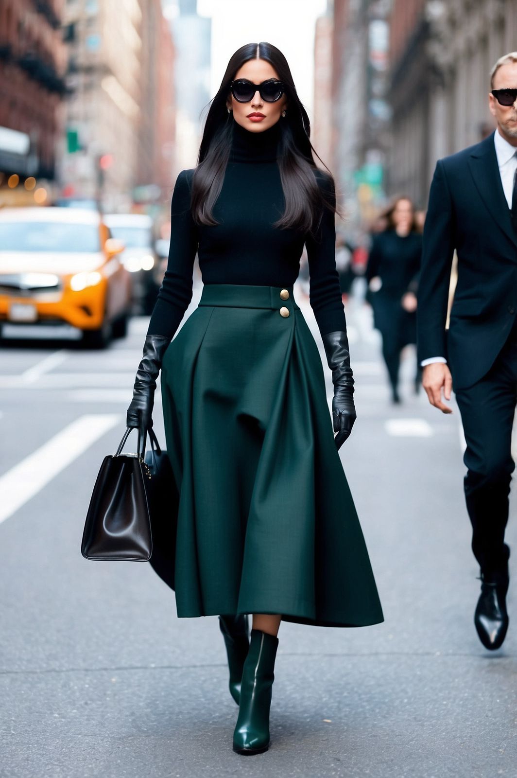 Broadway Skirt in Forest Green